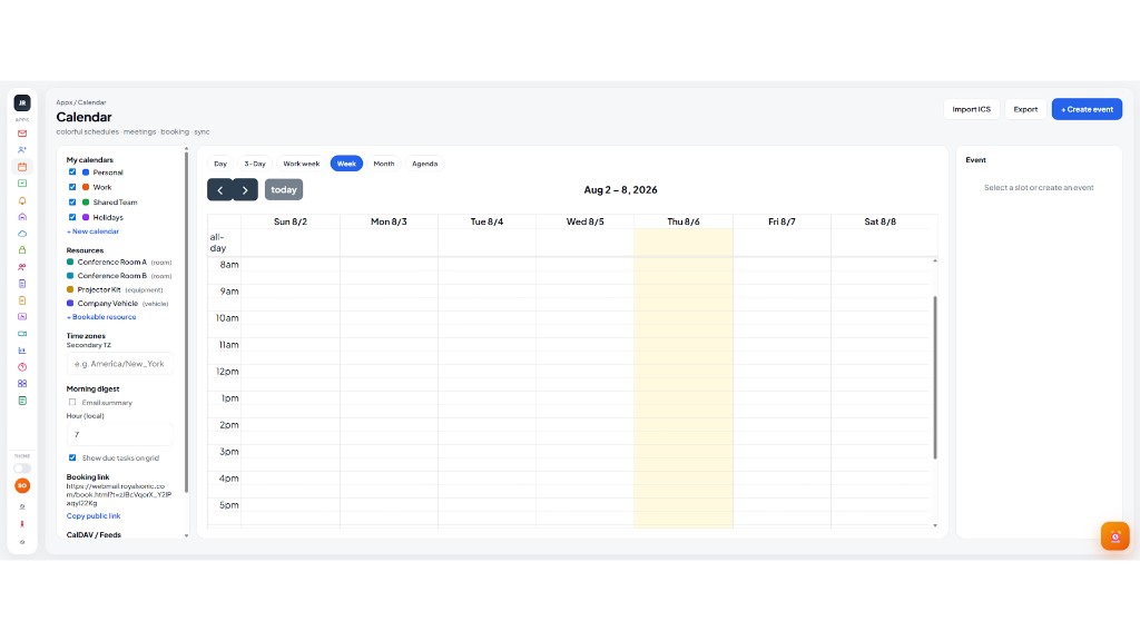 RoyalSonic calendar app